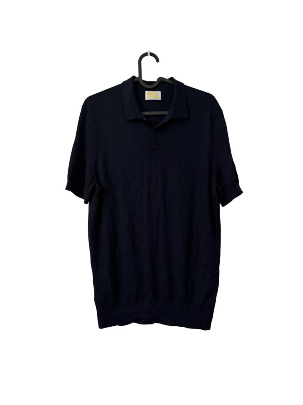 From Future Navy Blue Extra Fine Merino Wool Short Sleeve Polo Shirt Mens Medium